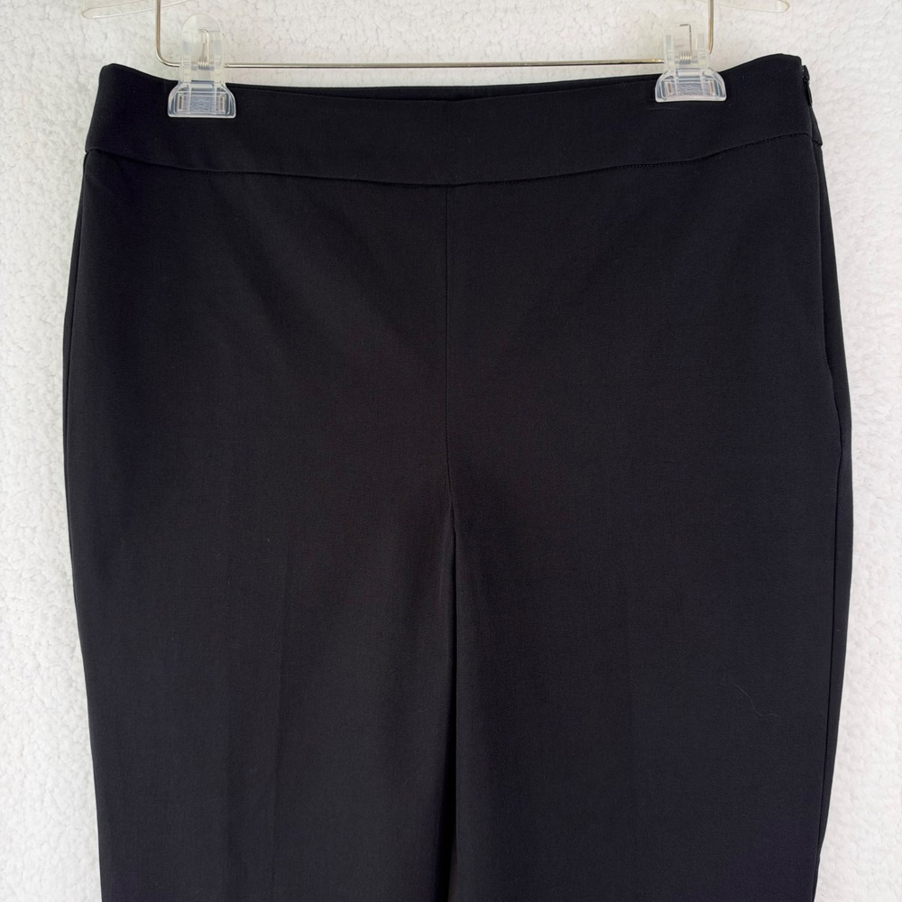 Talbots Black Chatham Crop Pant Womens 10 Side Zip Stretch Straight Leg Trousers